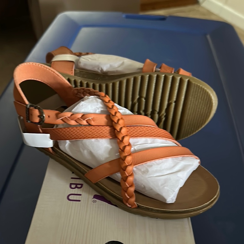 Blowfish Orange Braided Sandals